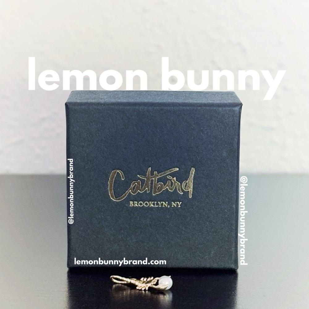 Catbird Jewelry Little Scorpion Charm Solid 14K Gold Pearl Limited Edition NWT